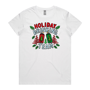 XS / White / Large Front Design Holiday Drinking Team 🍻🎄 – Women's T Shirt