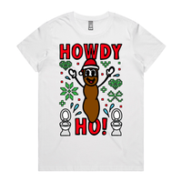 XS / White / Large Front Design Howdy Ho 💩🎅 – Women's T Shirt