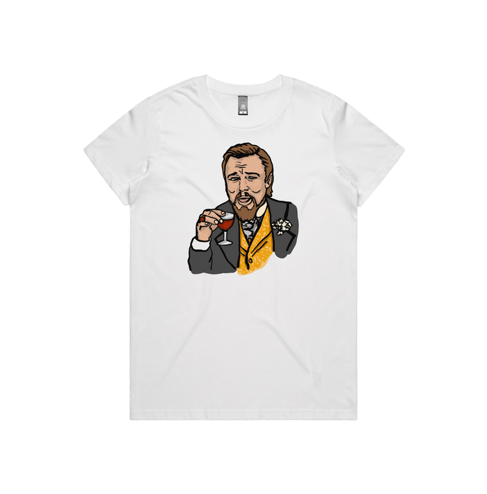 XS / White / Large Front Design Laughing Leo 🍷 - Women's T Shirt