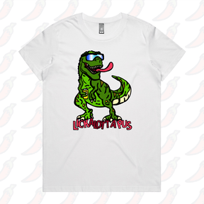 XS / White / Large Front Design Lickalottapus 🦖👅- Women's T Shirt