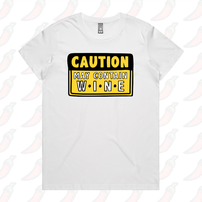 XS / White / Large Front Design May Contain Wine 🍷 – Women's T Shirt