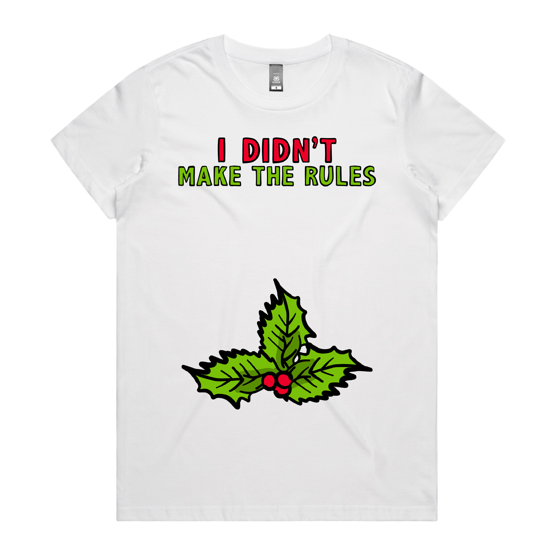 XS / White / Large Front Design Mistletoe Rules 💋🎄 –  Women's T Shirt