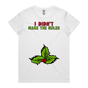 XS / White / Large Front Design Mistletoe Rules 💋🎄 –  Women's T Shirt
