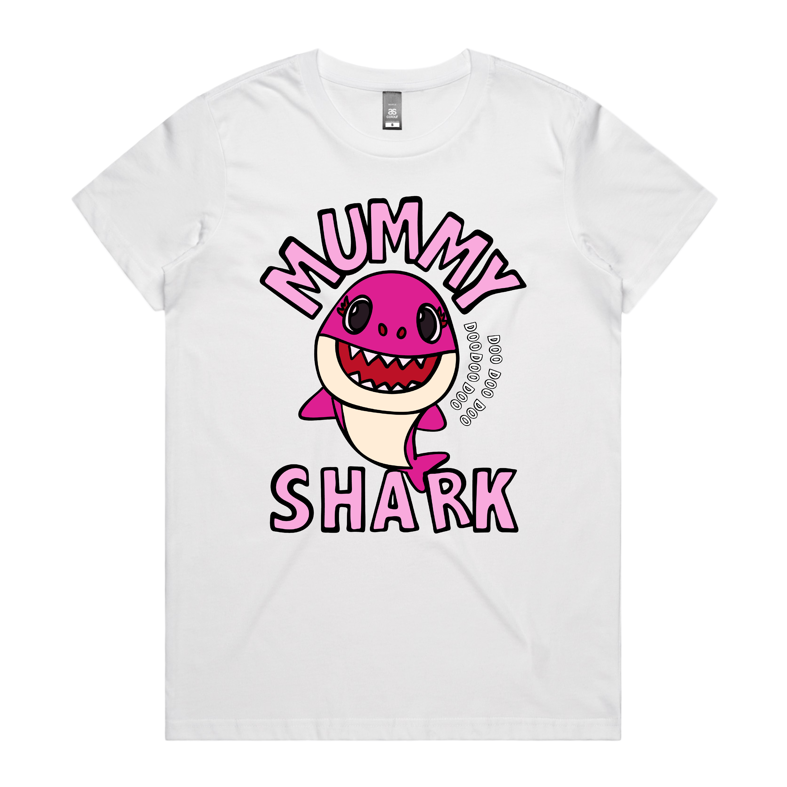 XS / White / Large Front Design Mummy Shark 🦈 - Women's T Shirt