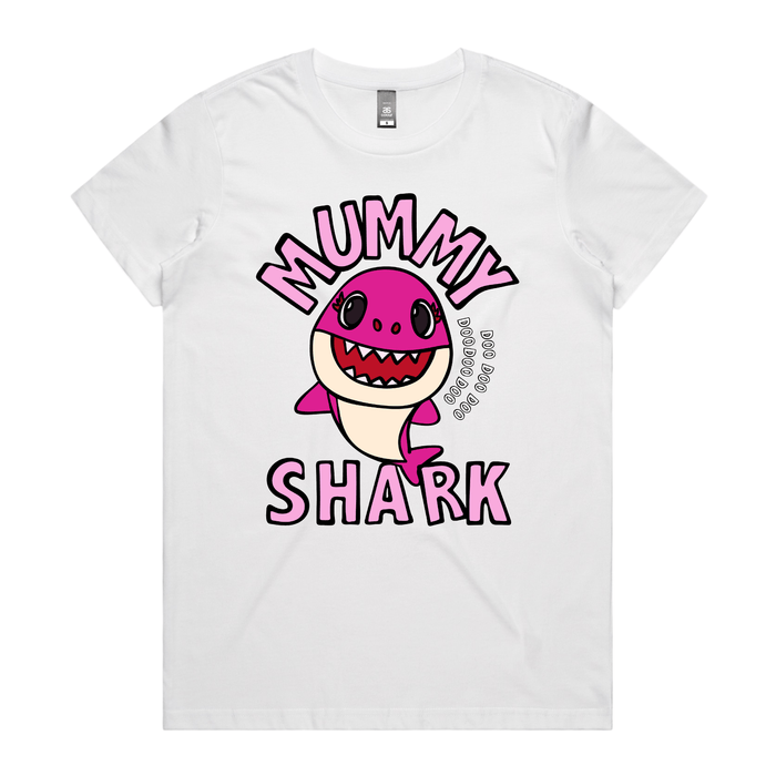 XS / White / Large Front Design Mummy Shark 🦈 - Women's T Shirt