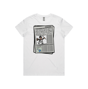 XS / White / Large Front Design Murdoch Monopoly 📰 - Women's T Shirt
