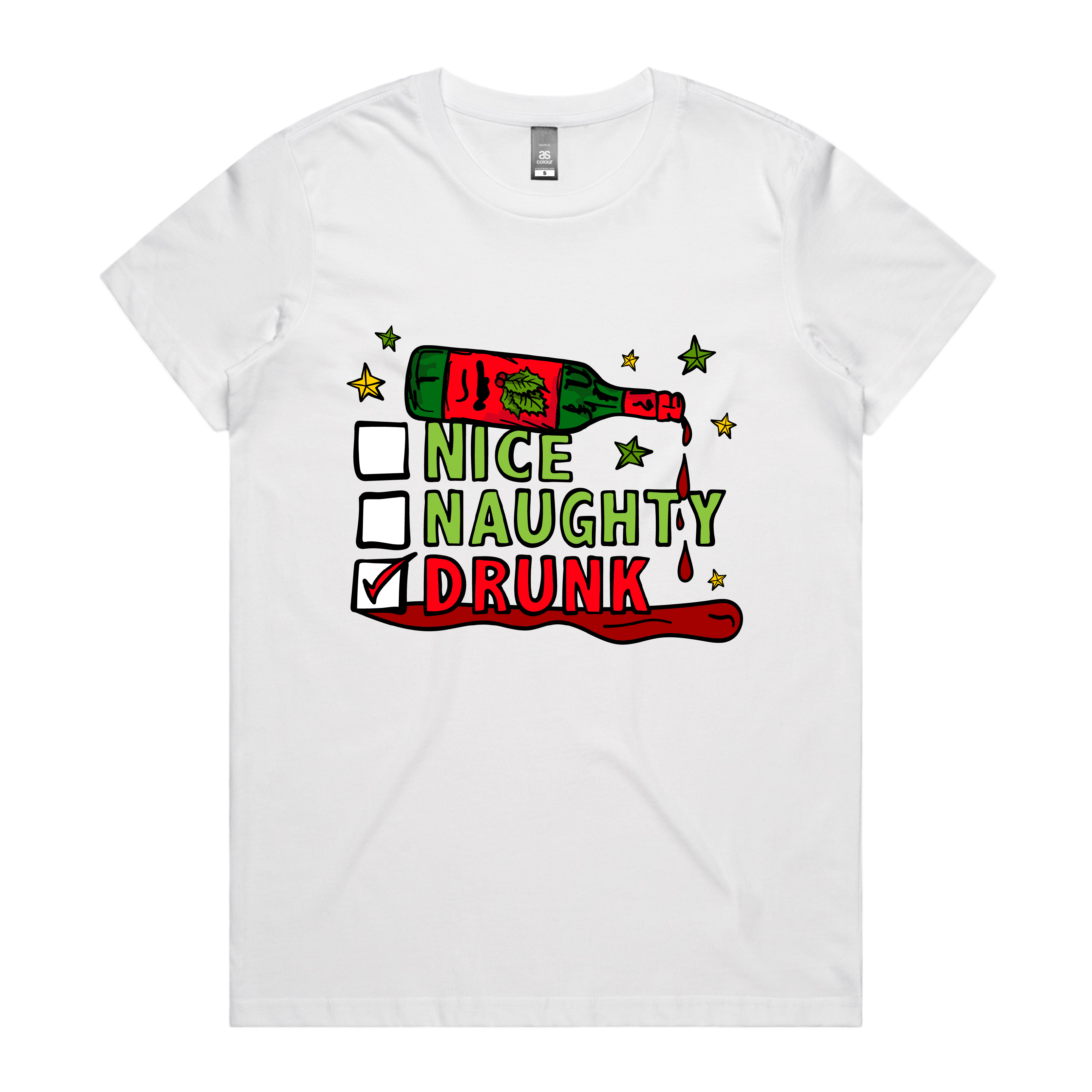 XS / White / Large Front Design Naughty Nice List ✅❌ - Women's T Shirt