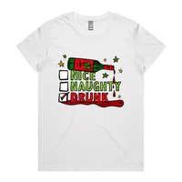 XS / White / Large Front Design Naughty Nice List ✅❌ - Women's T Shirt