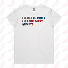XS / White / Large Front Design Party Vote ✅ - Women's T Shirt