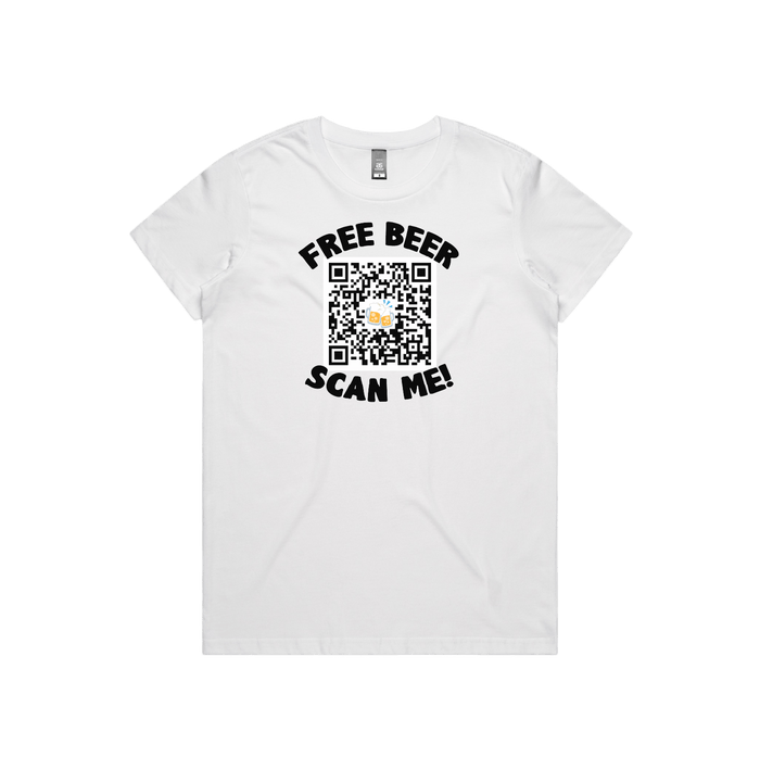 XS / White / Large Front Design Rick Roll QR Prank 🎵 - Women's T Shirt