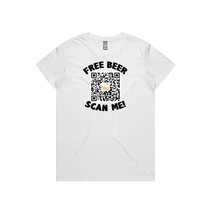 XS / White / Large Front Design Rick Roll QR Prank 🎵 - Women's T Shirt