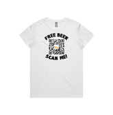 XS / White / Large Front Design Rick Roll QR Prank 🎵 - Women's T Shirt