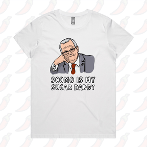 XS / White / Large Front Design Scomo Sugar Daddy 💸 - Women's T Shirt