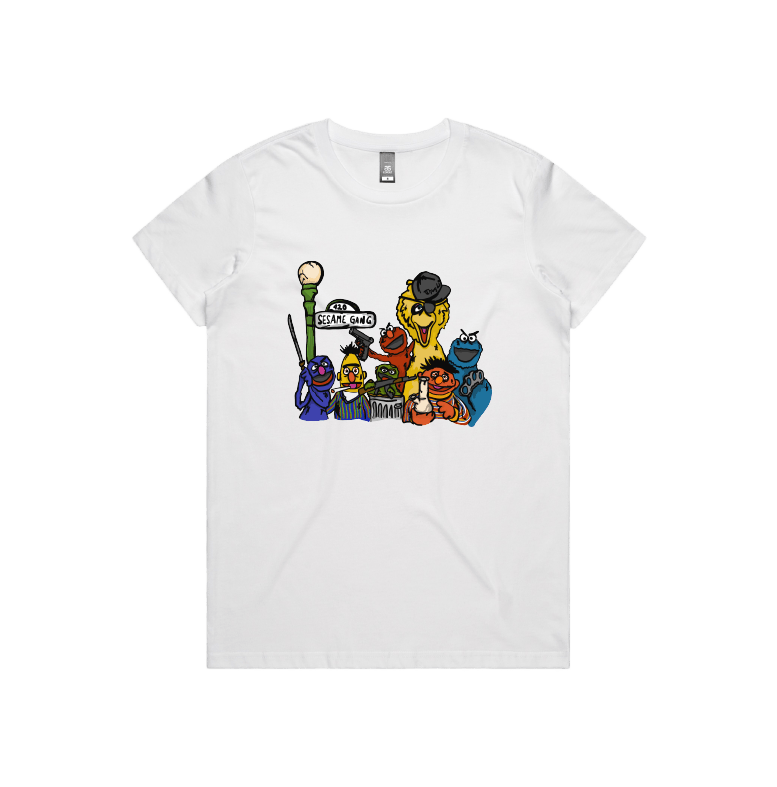 XS / White / Large Front Design Sesame Gang 🥴 - Women's T Shirt