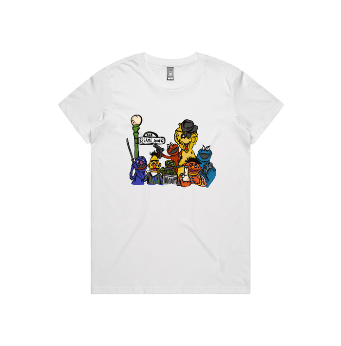 XS / White / Large Front Design Sesame Gang 🥴 - Women's T Shirt
