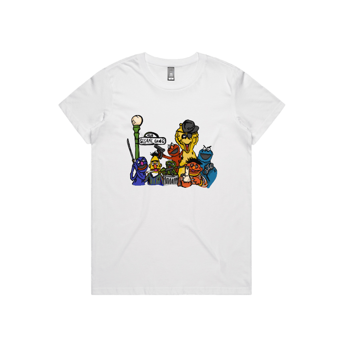 XS / White / Large Front Design Sesame Gang 🥴 - Women's T Shirt