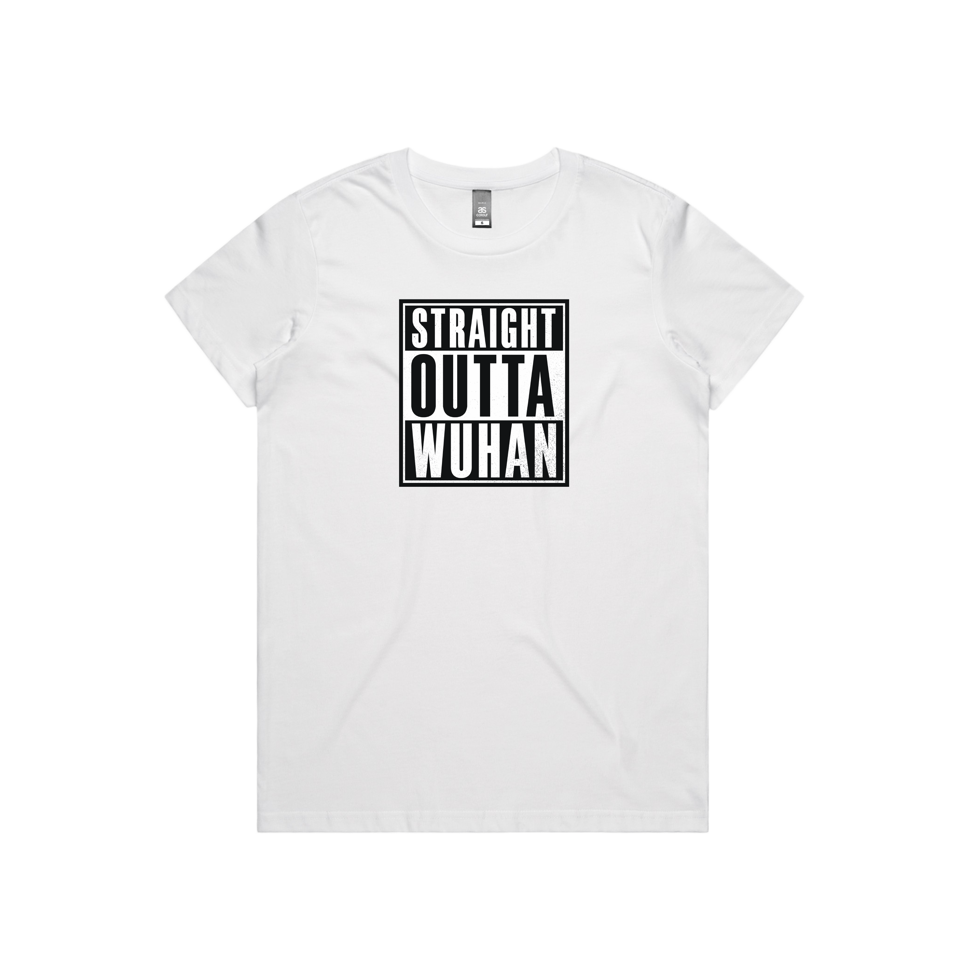 XS / White / Large Front Design Straight Outta Wuhan ✊🏾 - Women's T Shirt