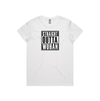 XS / White / Large Front Design Straight Outta Wuhan ✊🏾 - Women's T Shirt