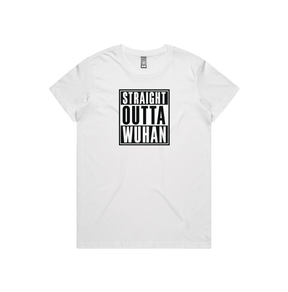 XS / White / Large Front Design Straight Outta Wuhan ✊🏾 - Women's T Shirt