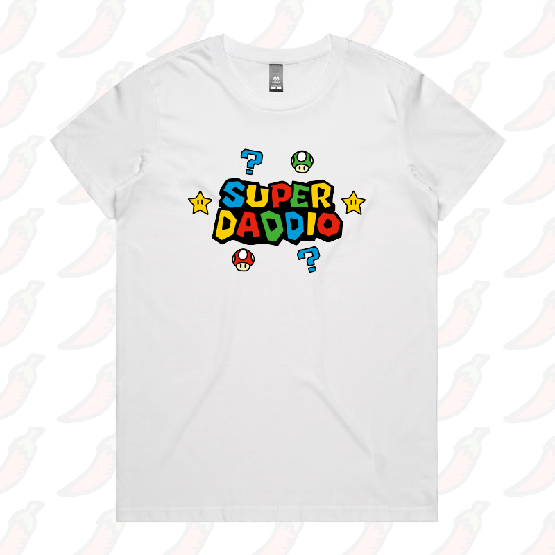 XS / White / Large Front Design Super Daddio ⭐🍄 – Women's T Shirt