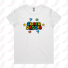 XS / White / Large Front Design Super Daddio ⭐🍄 – Women's T Shirt
