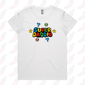 XS / White / Large Front Design Super Daddio ⭐🍄 – Women's T Shirt