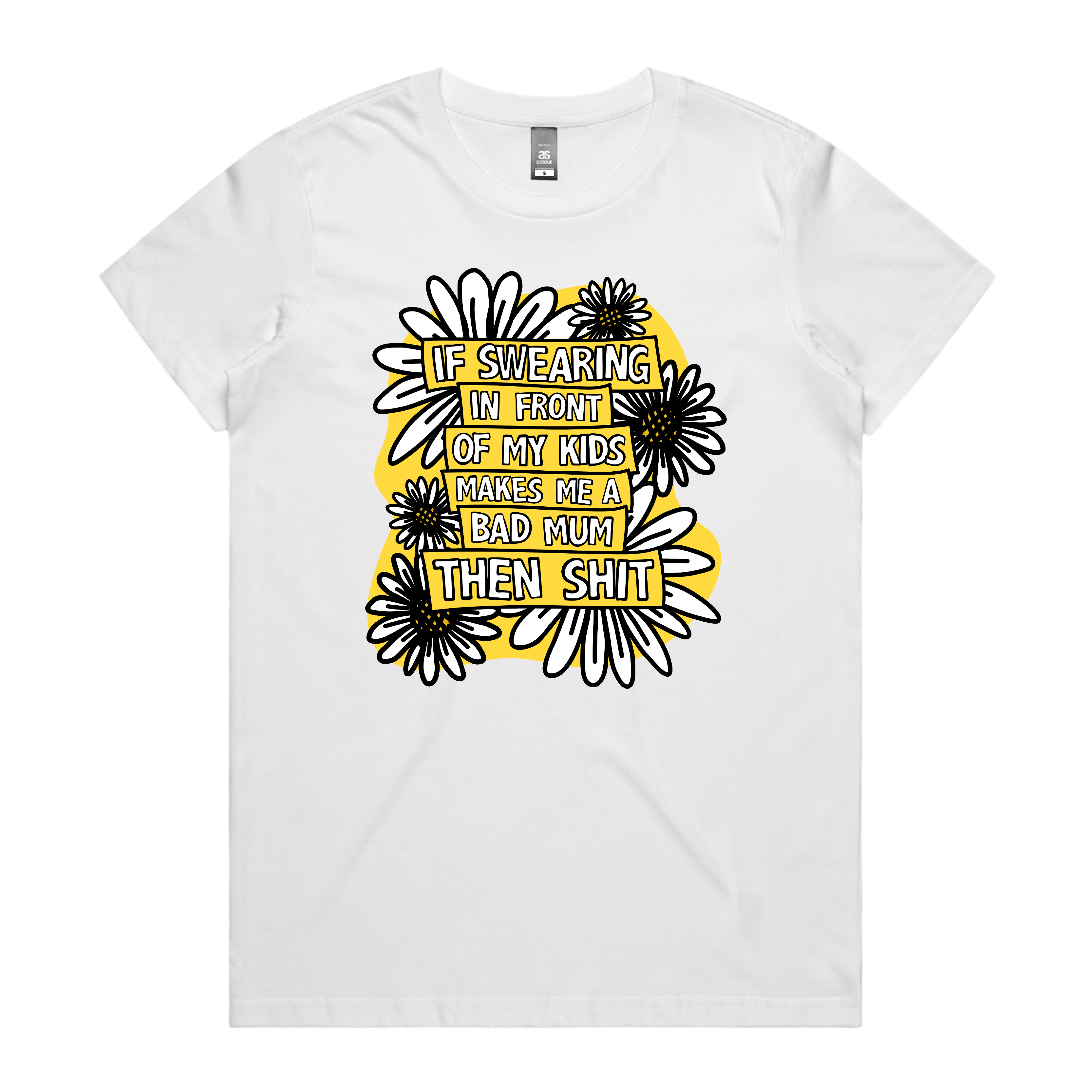 XS / White / Large Front Design Sweary Mum 🤬🎀 – Women's T Shirt