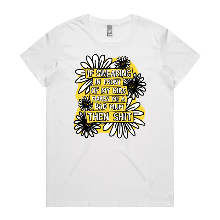 XS / White / Large Front Design Sweary Mum 🤬🎀 – Women's T Shirt