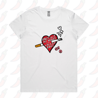 XS / White / Large Front Design The Way To My Heart 💊🚬 - Women's T Shirt