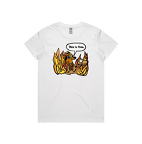 XS / White / Large Front Design This Is Fine 🔥 - Women's T Shirt