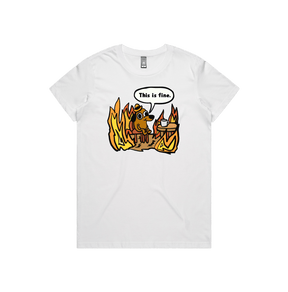 XS / White / Large Front Design This Is Fine 🔥 - Women's T Shirt