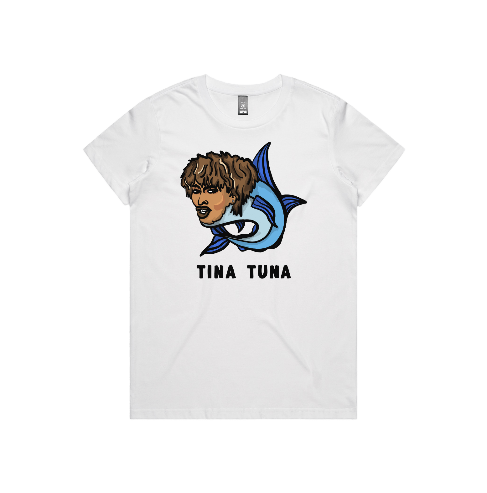 XS / White / Large Front Design Tina Tuna 🐟 - Women's T Shirt