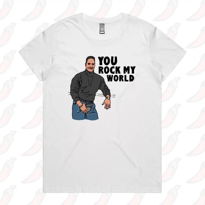 XS / White / Large Front Design U Rock My World 👨🏾 - Women's T Shirt