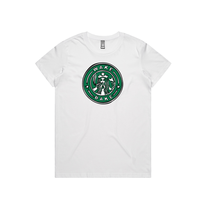 XS / White / Large Front Design Wake & Bake 🚬 - Women's T Shirt