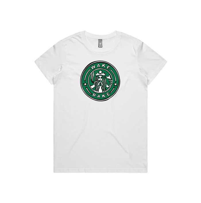 XS / White / Large Front Design Wake & Bake 🚬 - Women's T Shirt