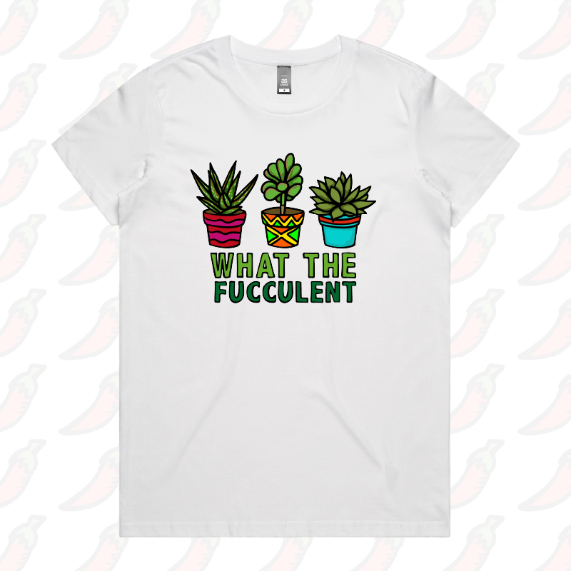 XS / White / Large Front Design What The Fucculent 🌵 – Women's T Shirt