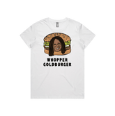 XS / White / Large Front Design Whopper Goldburger 🍔 - Women's T Shirt