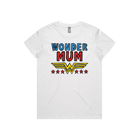 XS / White / Large Front Design Wondermum 🦸‍♀️ - Women's T Shirt