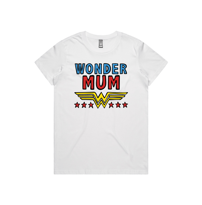 XS / White / Large Front Design Wondermum 🦸‍♀️ - Women's T Shirt