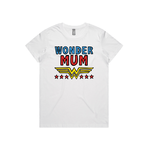 XS / White / Large Front Design Wondermum 🦸‍♀️ - Women's T Shirt