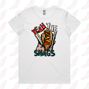 XS / White / Large Front Design Yeah the Snags! (YTS!) 🌭 - Women's T Shirt
