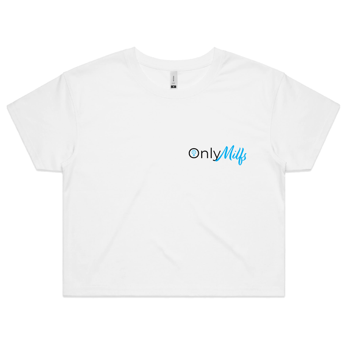 XS / White Only Milfs 👩‍👧‍👦👀 – Women's Crop Top