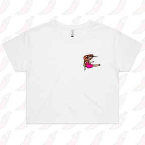 XS / White Shrimp on a Barbie 👜 - Women's Crop Top