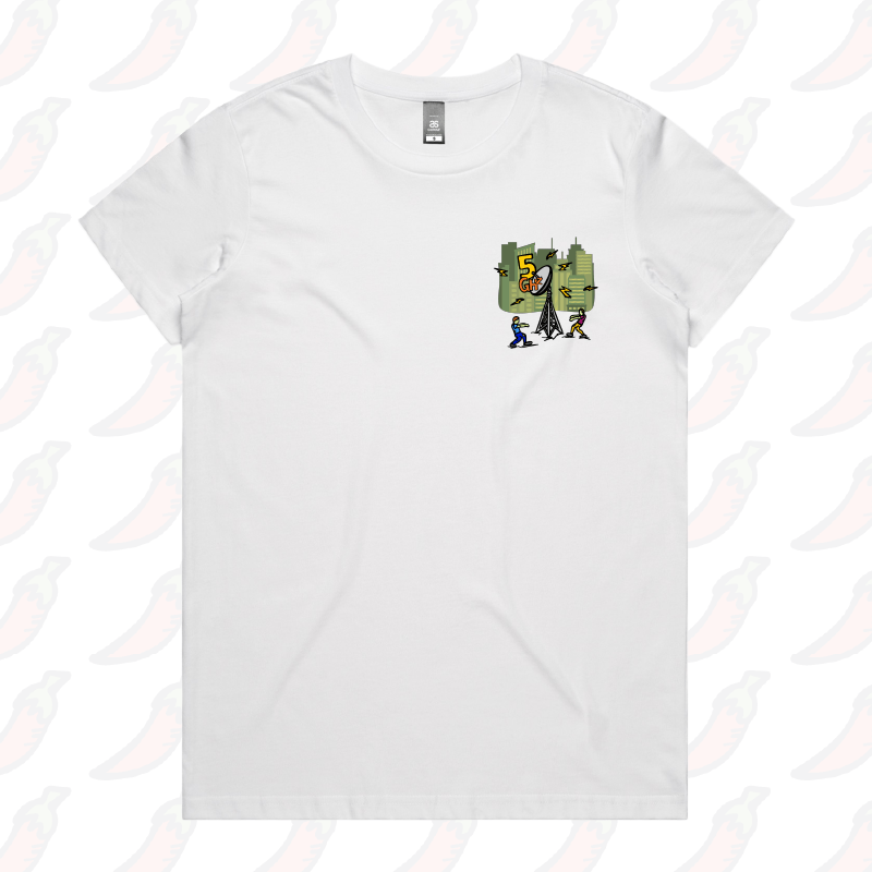 XS / White / Small Front Design 5G Zombie 📡🧟‍♂️ - Women's T Shirt