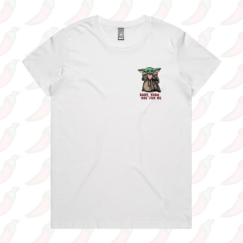 XS / White / Small Front Design Baby Yoda Love 👽❤️ - Women's T Shirt