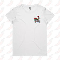 XS / White / Small Front Design Barking Dog Man Christmas 🗣️🎄 - Women's T Shirt