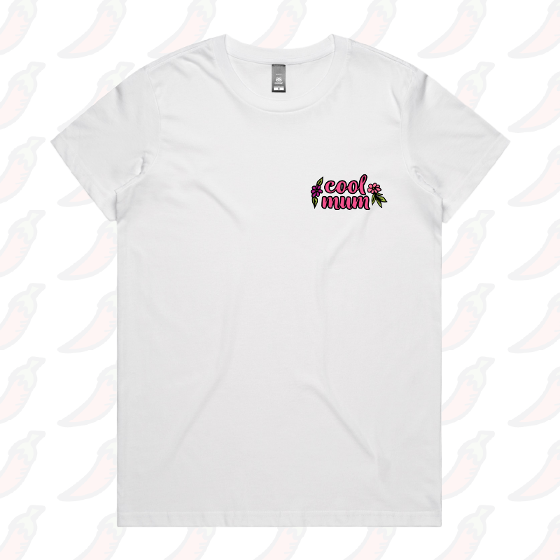 XS / White / Small Front Design Cool Mum 🌷– Women's T Shirt