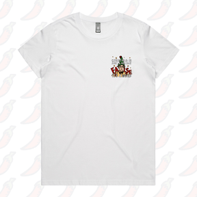 XS / White / Small Front Design Dwight Christmas 👩‍🌾🎄- Women's T Shirt