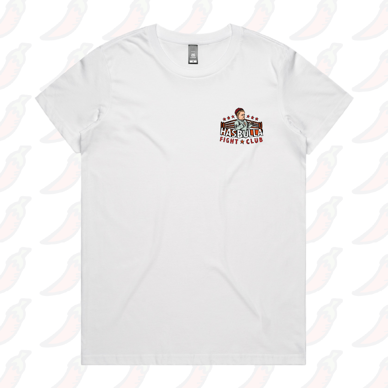 XS / White / Small Front Design Hasbulla Fight Club 🥊- Women's T Shirt