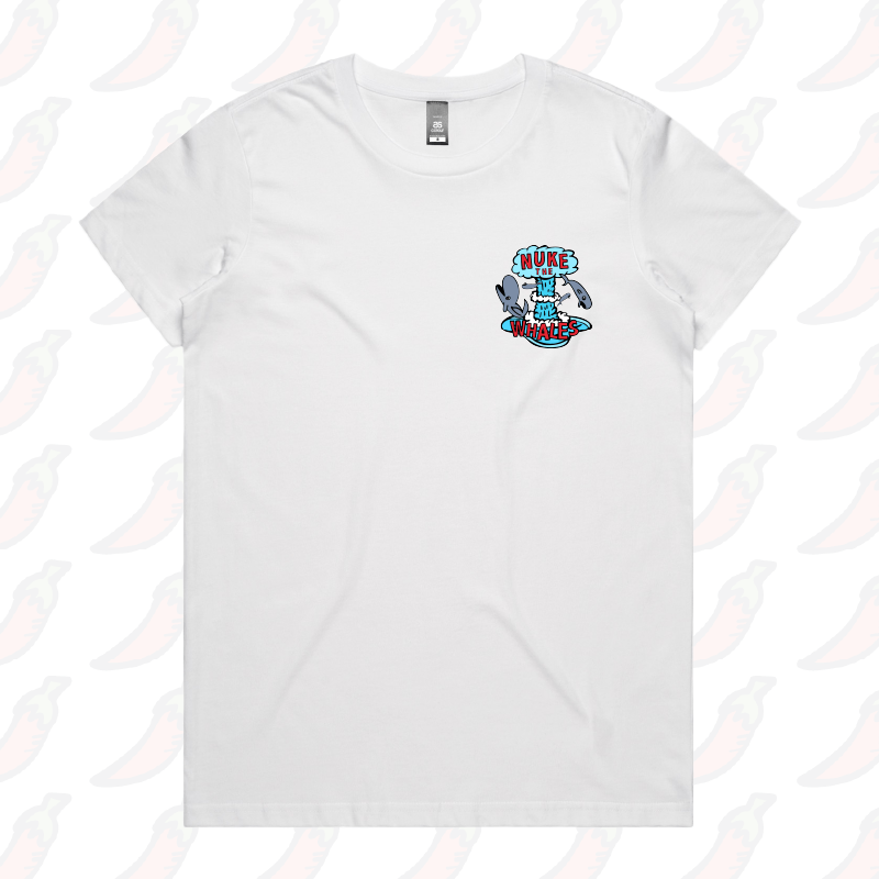 XS / White / Small Front Design Nuke The Whales 💣🐳 – Women's T Shirt